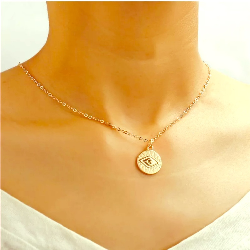 Gold Evil Eye Necklace